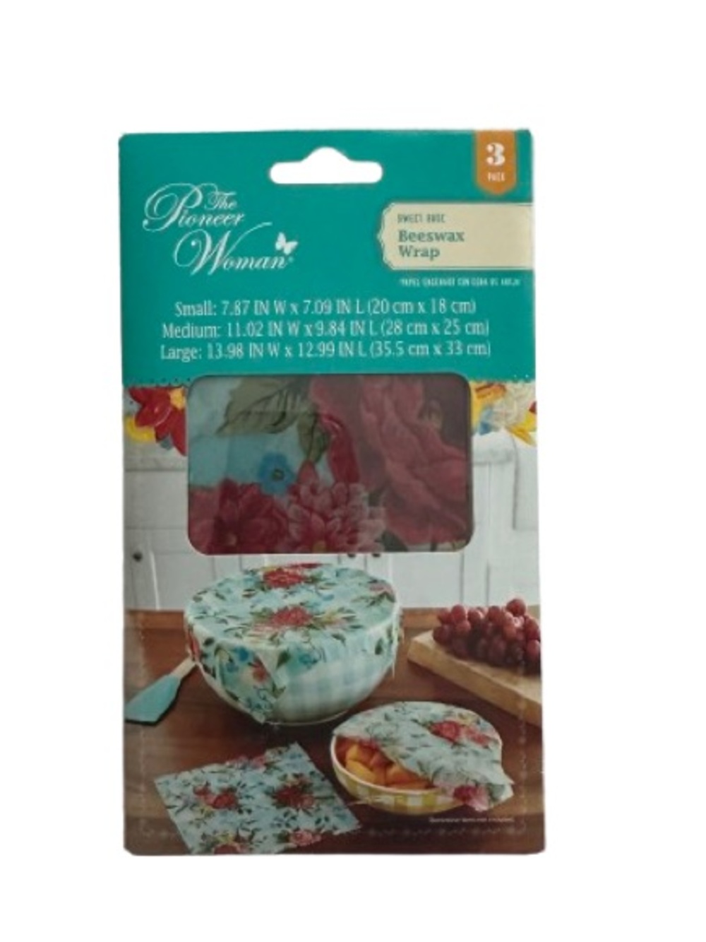*SOLD*.   This NWT The Pioneer Woman Teal Floral Beeswax Wrap